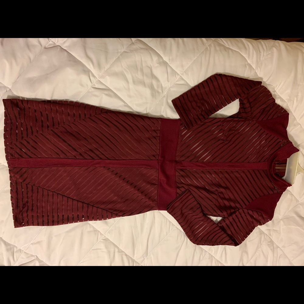 Burgundy bodycon dress